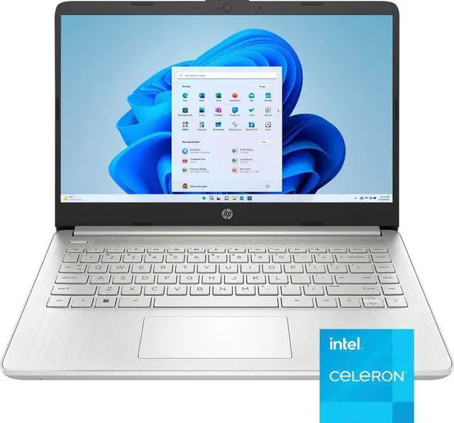 Alt view image 2 of 13 - HP 14" HD (1366 x 768) Display Laptop, Intel Celeron N4120, 1.1GHz, 4GB Memory, 128GB eMMC, Windows 11 Home in S Mode, One Year Office 365 Included, Natural Silver, 14-dq0760dx