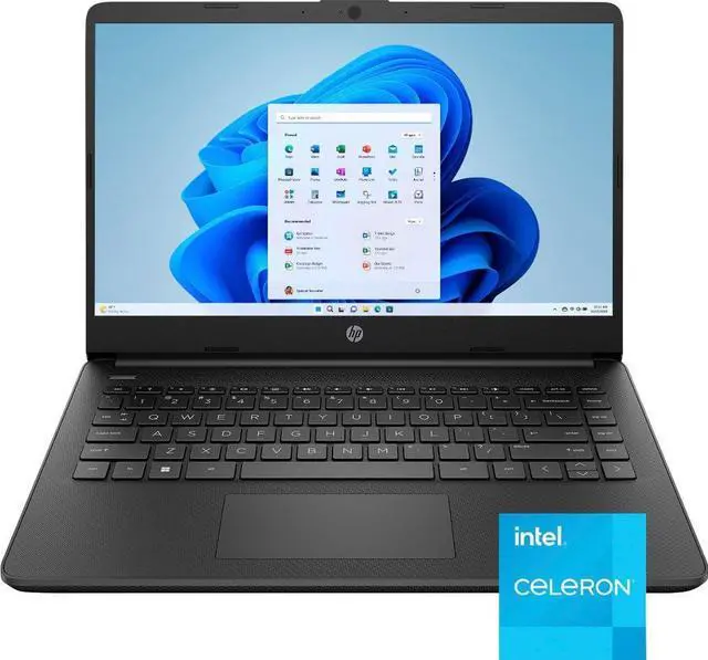Alt view image 2 of 7 - HP 14" HD (1366 x 768) Display Laptop, Intel Celeron N4120, 1.1GHz, 8GB Memory, 128GB eMMC, Windows 11 Home in S Mode, One Year Office 365 Included, Jet Black + Mazepoly Accessories