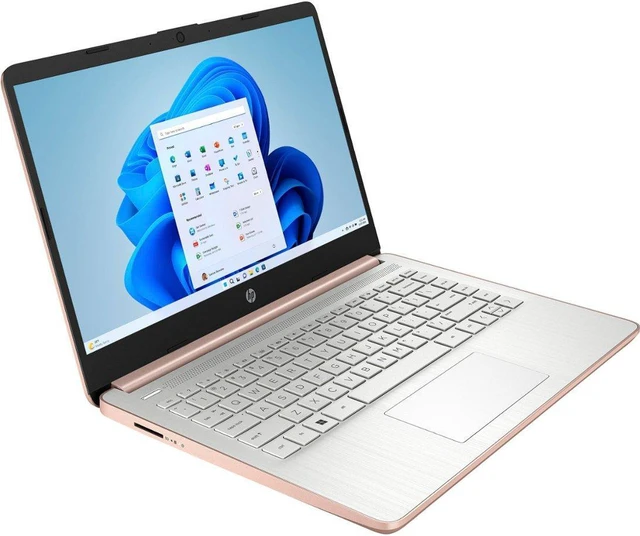 Alt view image 6 of 7 - HP 14" HD (1366 x 768) Display Laptop, Intel Celeron N4120, 1.1GHz, 4GB Memory, 128GB eMMC, Windows 11 Home in S Mode, One Year Office 365 Included, Rose Gold, 14-dq0762dx