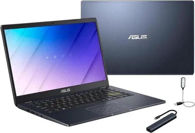 Main image of ASUS 14 inch FHD Laptop for Business Student, Intel Pentium N6000, 4GB Memory, 64GB eMMC, Windows 11 Home in S Mode, Wi-Fi, Bluetooth, Star Black with Mazepoly Accessories
