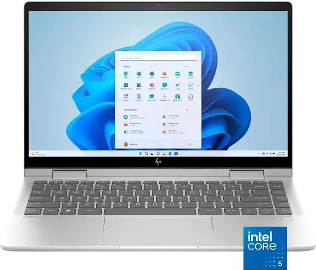 Alt view image 2 of 7 - HP Envy x360 2-in-1 14 inch FHD IPS Touch Laptop, Intel Core 5 120U 10-Core, 8GB RAM, 1TB SSD, Fingerprint, Backlit Keyboard, WiFi, Bluetooth, Win 11 Home, Natural Silver with Mazepoly Accessories