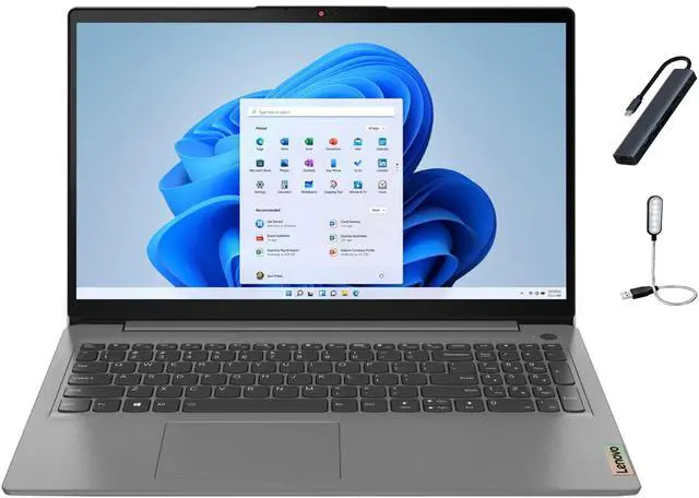 Main image of Lenovo Ideapad 3i 15.6 inch FHD Touch Laptop, Intel Core i3-1115G4, 16GB DDR4 Memory, 256GB SSD, Long Battery Life, Bluetooth, Wi-Fi 6, Window 11 Home, Arctic Grey + Mazepoly Accessories
