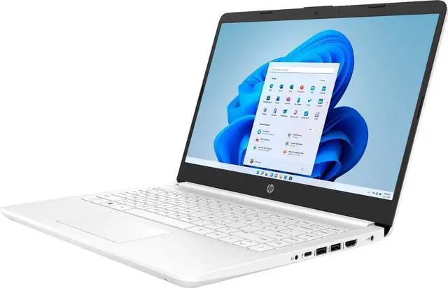 Alt view image 2 of 5 - HP 14" HD Business Laptop, Intel Celeron N4500, 16GB DDR4 RAM, 64GB eMMC + 1TB SSD, Copilot AI, Win11 Home in S Mode, 1 Year Office 365 included, Snowflake White + Mazepoly Accessories