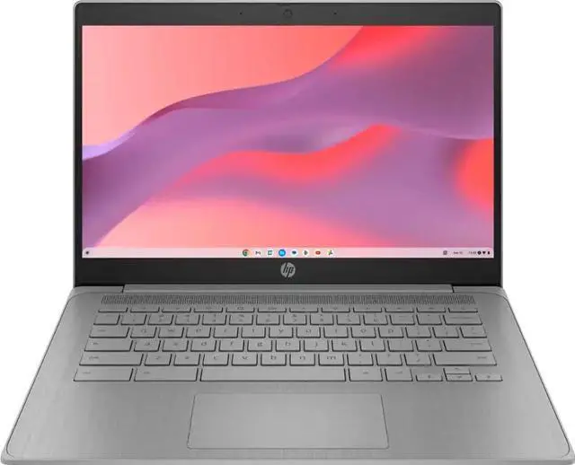 Alt view image 2 of 7 - HP Chromebook 14 HD Laptop, Student and Business Laptop, Intel Celeron N4500, 4GB RAM, 64GB eMMC, Long Battery Life, HP Fast Charge, Chrome OS, Gray with Mazepoly Accessories