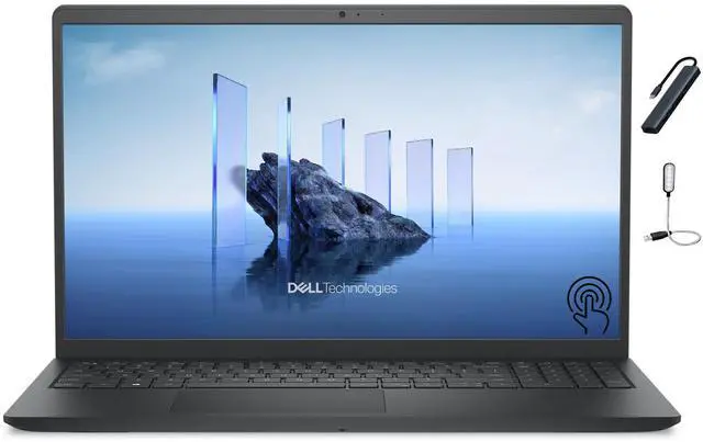 Main image of Dell LDC15250 15.6'' FHD Touchscreen Laptop, Intel Core i7-1355U Processor, 16GB DDR4 RAM, 1TB SSD, Intel UHD Graphics, Copilot AI, Windows 11 Home in S Mode, Carbon Black with Mazepoly Accessories