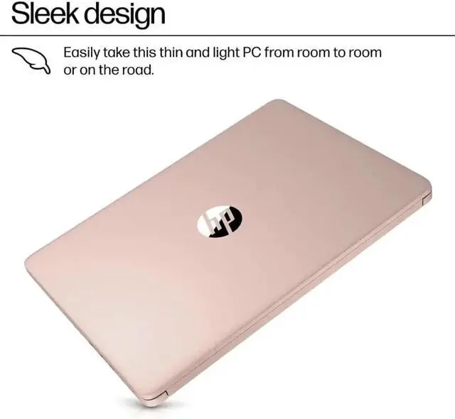 Alt view image 3 of 6 - HP 14 inch HD Laptop, Intel Processor N150 Processor, 4GB DDR4 RAM, 128GB UFS, Wi-Fi, Windows 11 Home in S Mode, One-Year Microsoft Office 365, Pale Rose Gold with Mazepoly Accessories