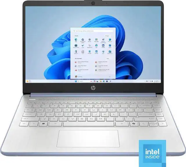 Alt view image 2 of 5 - HP 14'' HD Laptop, Intel Processor N150, 4GB RAM, 128GB UFS, Copilot AI, Win11 Home in S Mode, One-year Microsoft Office 365, Sky Blue with Mazepoly Accessories