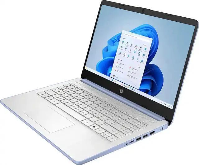 Alt view image 4 of 5 - HP 14'' HD Laptop, Intel Processor N150, 4GB RAM, 128GB UFS, Copilot AI, Win11 Home in S Mode, One-year Microsoft Office 365, Sky Blue with Mazepoly Accessories