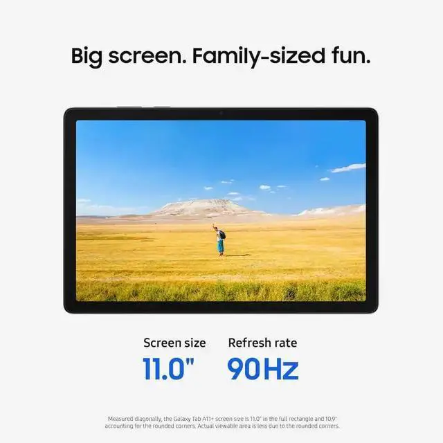 Alt view image 3 of 6 - Samsung Galaxy Tab A11+ 11'' Widescreen Wi-Fi Tablet, 8GB RAM, 256GB Storage, Expandable Memory, Long Lasting Battery, AI Assist, Android 16, Silver