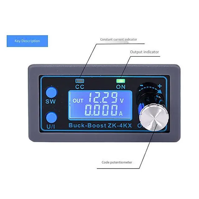Alt view image 5 of 10 - ZK-4KX CNC DC DC Buck Boost Converter CC CV 0.5-30V 4A Power Module Adjustable Regulated Power Supply Solar Battery Charging