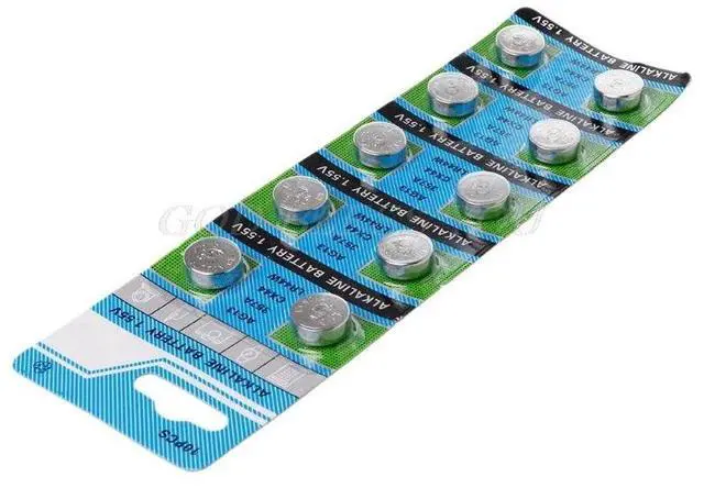 Alt view image 2 of 5 - 10Pcs AG13 A76 LR44 357A S76E G13 Button Coin Shaped Cell Battery 1.55V Alkaline Button Batteries Drop Shipping