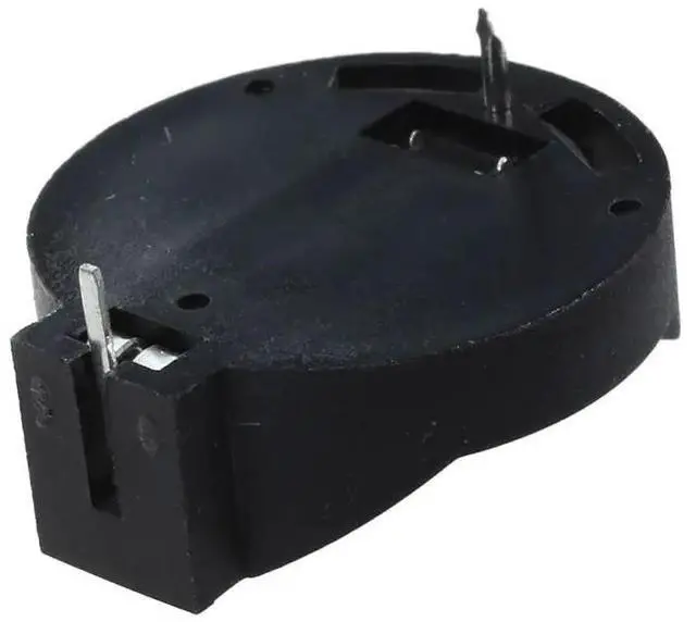 Alt view image 5 of 6 - 10pcs Black Plastic Round Button Battery Holder Case for for single CR/LIR2032 2025 2016 button battery