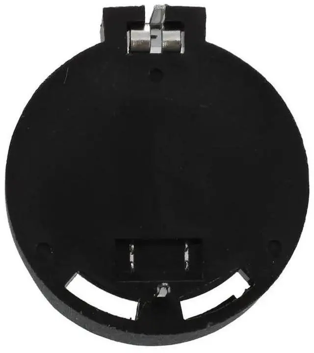 Alt view image 3 of 6 - 10pcs Black Plastic Round Button Battery Holder Case for for single CR/LIR2032 2025 2016 button battery