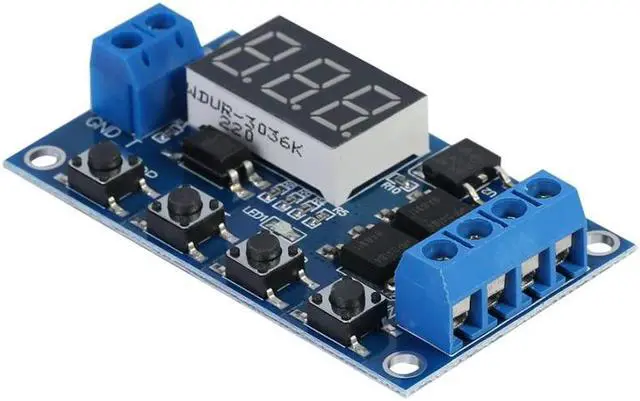 Main image of DC 5V-36V Dual MOS Control Cycle Trigger Timer Delay Relay Module Switch LED Quiescent Current 20mA Operating Current 50mA