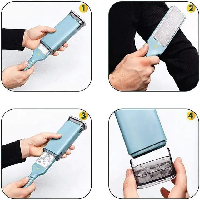 Alt view image 4 of 6 - Pet Hair Remover Brush with Self-Cleaning Base, Double-Sided Pet Hair Remover Brush, Pet Hair Remover Brush for Remov