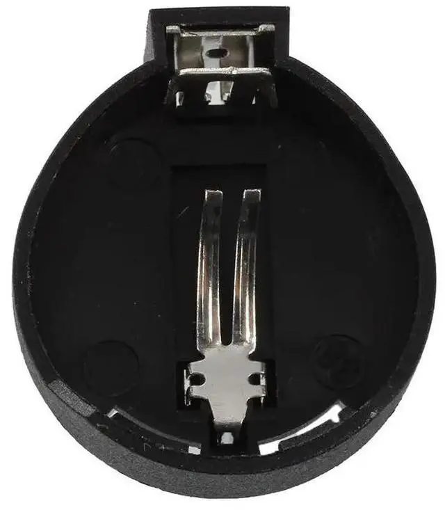 Alt view image 4 of 6 - 10pcs Black Plastic Round Button Battery Holder Case for for single CR/LIR2032 2025 2016 button battery