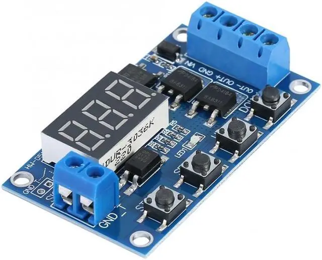 Alt view image 3 of 6 - DC 5V-36V Dual MOS Control Cycle Trigger Timer Delay Relay Module Switch LED Quiescent Current 20mA Operating Current 50mA
