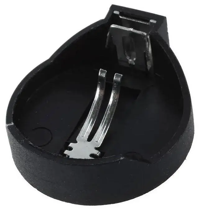 Alt view image 6 of 6 - 10pcs Black Plastic Round Button Battery Holder Case for for single CR/LIR2032 2025 2016 button battery