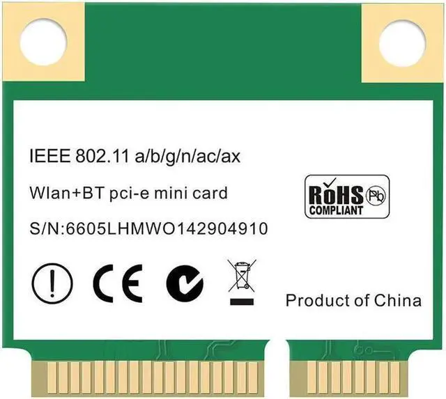Alt view image 4 of 6 - 1Pcs  Half Mini PCI-E 3000Mbps WiFi 6 Wireless Network Card Bluetooth 5.0 Network 802.11ax/Ac 2.4Ghz/5Ghz Adapter MU-MIMO