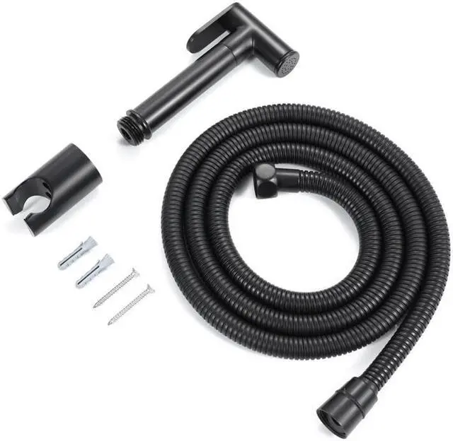 Main image of Black Handheld Bidet Spray Shower Sprayer Set Toilet Faucet Shower Bidet with Hose and Holder Bathroom Accessories Home Imp