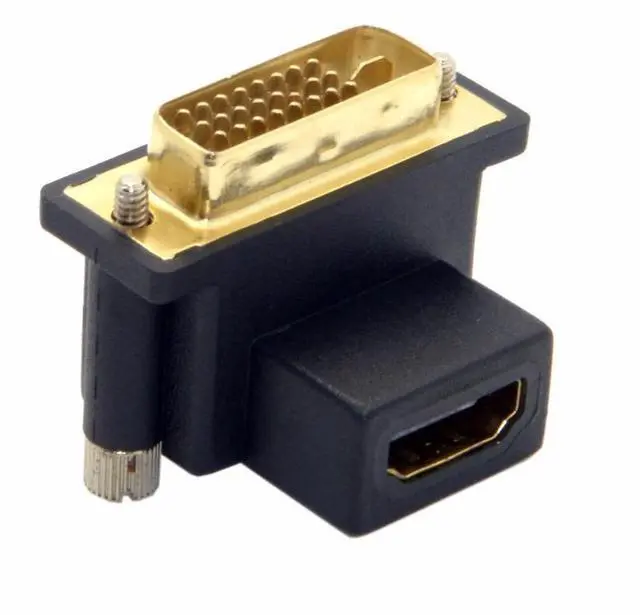 Alt view image 4 of 6 - CY 90 Degree Up Angled DVI Male to HDMI Female Adapter for Computer & HDTV & Graphics Card