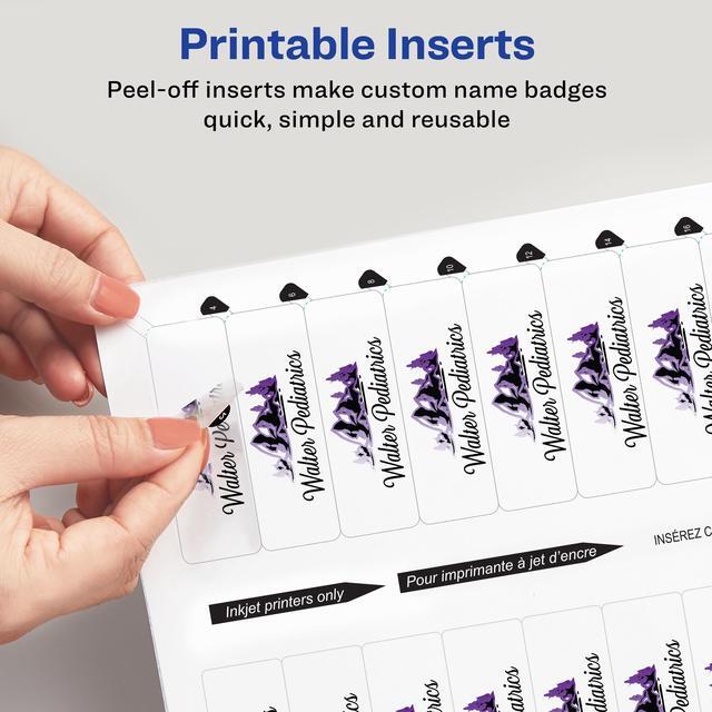 Alt view image 6 of 15 - The Mighty Badge, 1x3 Silver, 10 Reusable Name Tags 80 Laser Inserts