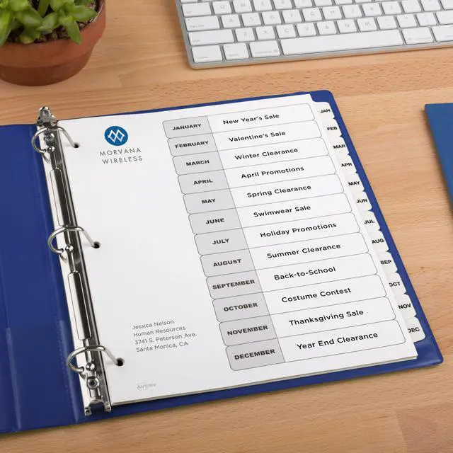Alt view image 6 of 15 - Ready Index Jan-Dec 12 Tab Dividers, Customizable TOC, 6 Sets (11826)