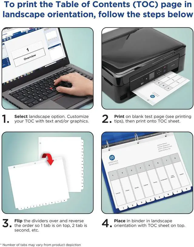 Alt view image 7 of 15 - Avery Ready Index 12 Tab Dividers, Customizable TOC, 6 Sets (11824)