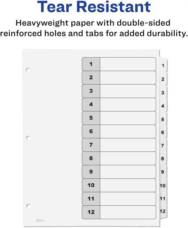Alt view image 5 of 15 - Avery Ready Index 12 Tab Dividers, Customizable TOC, 6 Sets (11824)