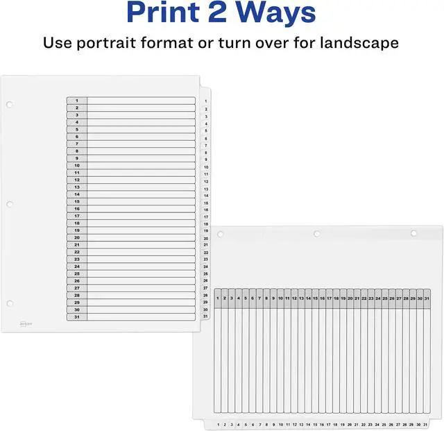 Alt view image 3 of 15 - Avery Ready Index 31 Tab Dividers, Customizable TOC, 6 Sets (11827)