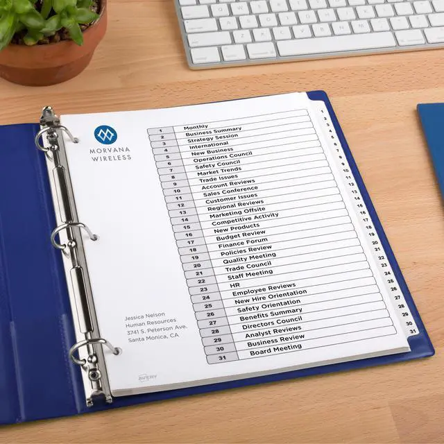 Alt view image 6 of 15 - Avery Ready Index 31 Tab Dividers, Customizable TOC, 6 Sets (11827)