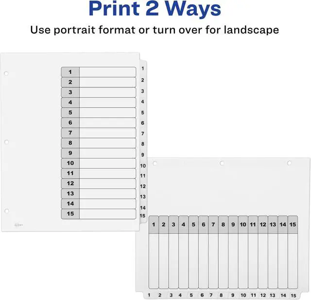 Alt view image 3 of 15 - Avery Ready Index 15 Tab Dividers, Customizable TOC, 6 Sets (11825)