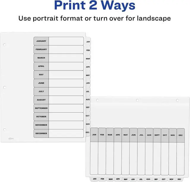 Alt view image 3 of 15 - Ready Index Jan-Dec 12 Tab Dividers, Customizable TOC, 6 Sets (11826)