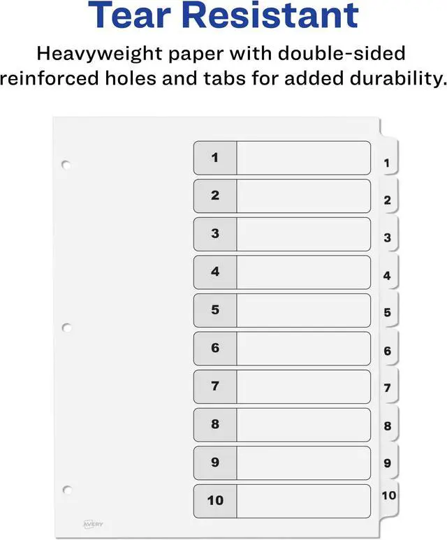 Alt view image 5 of 15 - Avery Ready Index 10 Tab Dividers, Customizable TOC, 6 Sets (11823)