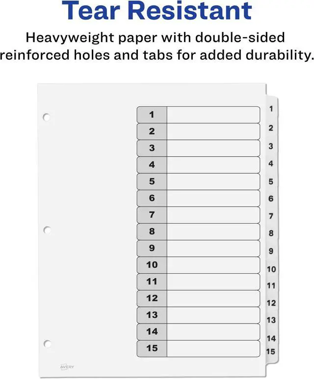 Alt view image 5 of 15 - Avery Ready Index 15 Tab Dividers, Customizable TOC, 6 Sets (11825)