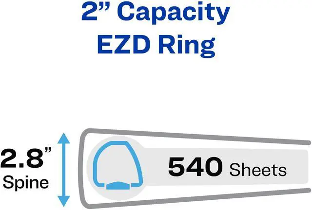 Alt view image 10 of 20 - Avery Heavy-Duty View Binder w/Locking 1-Touch EZD Rings 2" Cap Red 79225