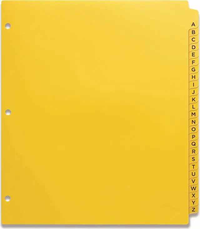 Alt view image 3 of 6 - Avery Heavy-Duty Plastic Industrial Dividers, 26 A-Z Tabs, Yellow (23081)