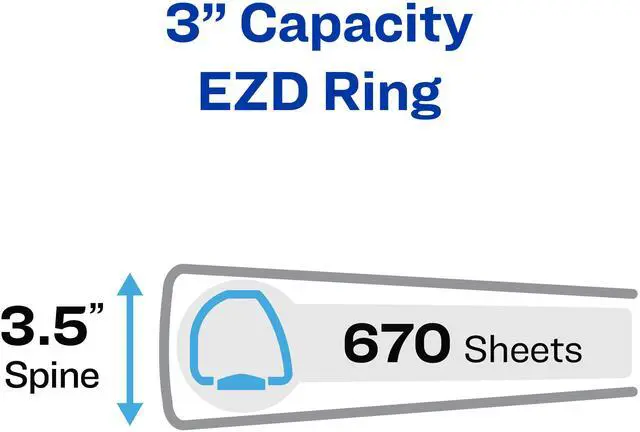 Alt view image 10 of 20 - Avery Heavy-Duty View Binder w/Locking 1-Touch EZD Rings 3" Cap Red 79325