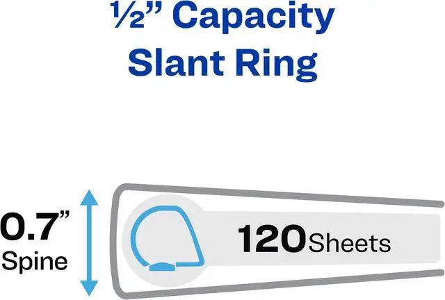 Alt view image 4 of 20 - Avery View Binder Heavy-duty Slant Ring 1/2" Cap Letter-size WE 79767