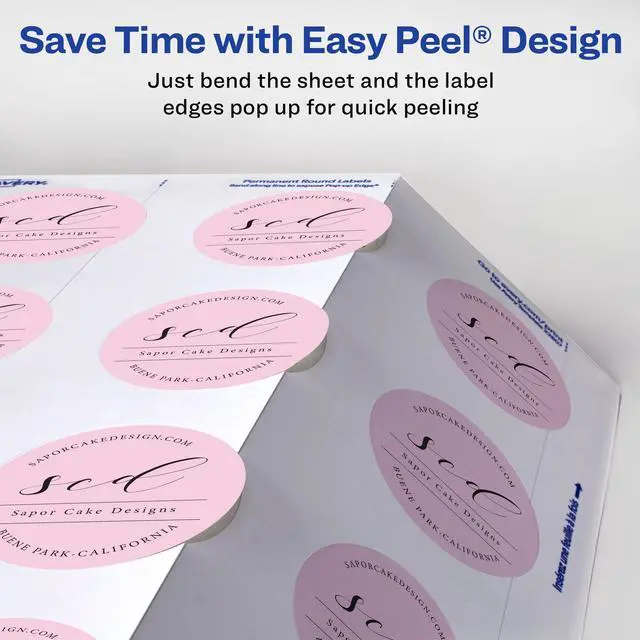 Alt view image 12 of 20 - Avery Round Print-to-the-Edge Labels 2 1/2" dia Brown Kraft 225/PK 22808
