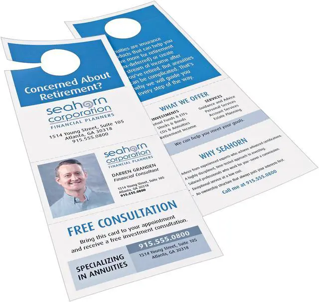 Alt view image 12 of 20 - Avery Door Hanger with Tear-Away Cards, Uncoated, Matte, Two-Sided Printing, 4-1/4" x 11", 80 Cards (16150)