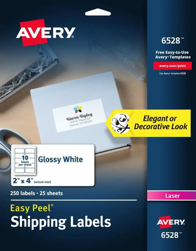 Alt view image 4 of 14 - Avery Mailing Labels Shipping 2"x4" 250/PK Glossy WE 6528