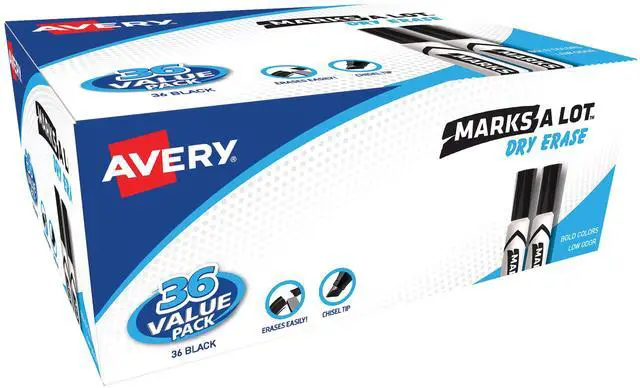 Alt view image 15 of 20 - Avery Marks-A-Lot Desk-Style Dry Erase Marker Chisel Tip Assorted 24/Pack 98188