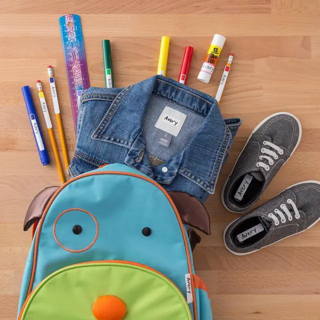 Alt view image 3 of 14 - Avery No-Iron Clothing Labels, Assorted Shapes & Sizes, 45 Labels