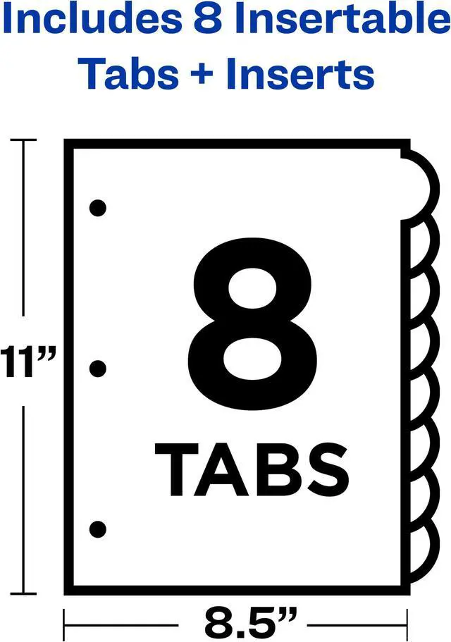 Alt view image 7 of 20 - Avery 11293 Style Edge Insertable Dividers with Pocket, 8-Tab