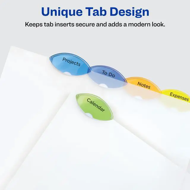 Alt view image 13 of 17 - Avery Style Edge Insertable Dividers with Pocket Multicolor 5-Tab 11 1/4 x 9 1/4