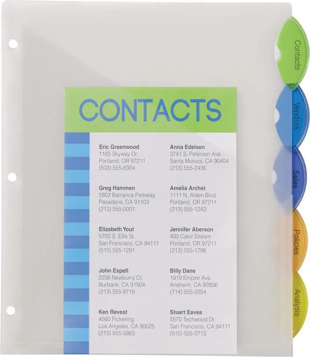 Alt view image 15 of 17 - Avery Style Edge Insertable Dividers with Pocket Multicolor 5-Tab 11 1/4 x 9 1/4