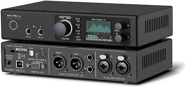 Alt view image 3 of 6 - RME ADI-2 Pro FSR BE Reference AD/DA Converter with Extreme Power Headphone Amplifiers and Remote (Black Edition)