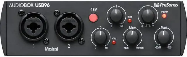 Alt view image 2 of 20 - PreSonus AudioBox 96 USB 2.0 Audio Recording Interface