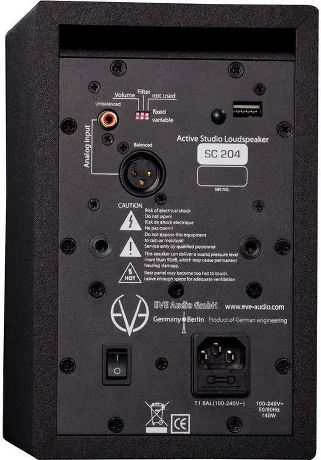 Alt view image 2 of 8 - Eve Audio SC204 4" Two-Way Active Studio Monitor (Single)